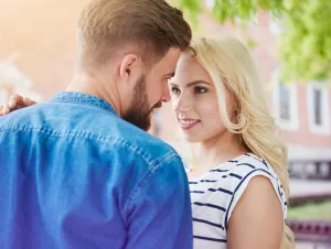 Delightful couple flirting. This story has tips to up your flirting game.