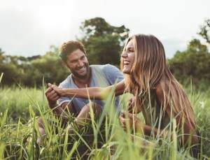 Couple on outdoor date, outdoor dates idea concept.