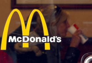 McDonald's logo at a store. McDonald's is introducing scented billboards