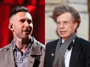 Adam Levine performs onstage during the 38th Annual Rock & Roll Hall Of Fame Induction Ceremony, Mick Jagger attends a State Banquet at The Palace of Versailles, Adam Levine Reacts to Mick Jagger Dancing to ‘Moves Like Jagger’.