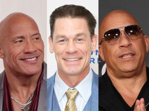 John Cena Talks Rumored Feud Between Dwayne Johnson And Vin Diesel, Dwayne Johnson attends the 96th Annual Academy Awards, John Cena attends a conversation with Josh Horowitz for "Fast X", Vin Diesel attends the Charlize Theron Africa Outreach Project 2023 Block Party.