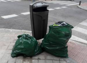 Garbage bags on the street