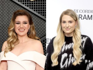Kelly Clarkson attends the 66th GRAMMY Awards, Meghan Trainor attends Spotlight: Meghan Trainor at The GRAMMY Museum, Kelly Clarkson and Meghan Trainor Sing Striking ‘All About That Bass’ Duet.