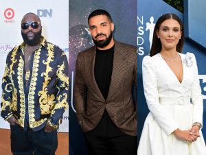 rick ross, drake, millie bobby brown on a red carpet