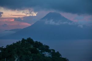 Volcano in Guatemala. Like the erupting volcano struck by lightning