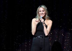 Comedian Nikki Glaser performs her stand-up comedy