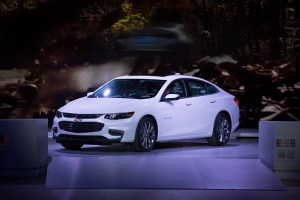 Chevrolet introduces its new Malibu (shown) and Hybrid Malibu models at the New York International Auto Show at the Javits Center. Chevrolet's last standing sedan, the Chevy Malibu, is going away.