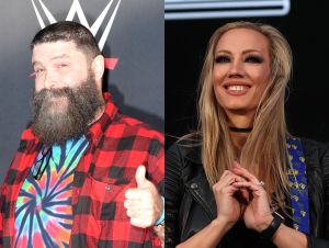 Mick Foley attends WWE 20th Anniversary Celebration Marking Premiere of WWE Friday Night SmackDown on FOX at Staples Center on October 04, 2019 in Los Angeles, California; Guitarist Nita Strauss performs the national anthem prior to the NASCAR Cup Series Busch Light Clash at The Coliseum at Los Angeles Memorial Coliseum on February 03, 2024 in Los Angeles, California.