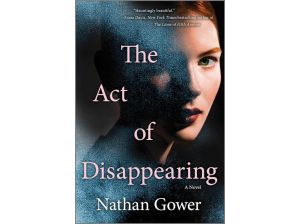 "The Act Of Disappearing" book cover features a shadow covering half a woman's face.