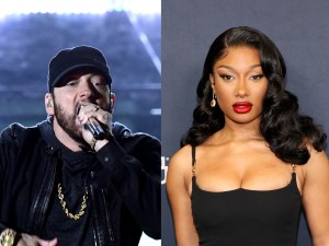 Eminem performs onstage during the 92nd Annual Academy Awards, Megan Thee Stallion attends the 2024 Planned Parenthood Of Greater New York Gala, Eminem's Megan Thee Stallion Reference Angers Fans.