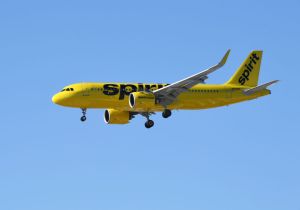 Spirit airlines flight in the air. A big brawl broke out at a Spirit Airlines check-in counter